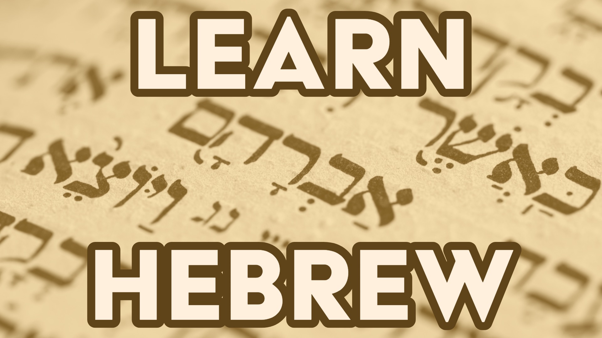 "Learn Hebrew" over the top of Hebrew biblical text focused on the name "Abraham."