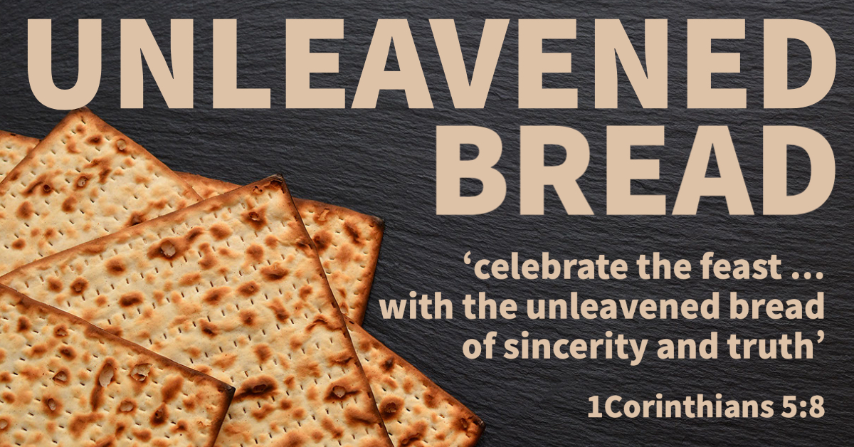 Unleavened Bread: 'celebrate the feast ... with the unleavened bread of sincerity and truth' (1Cor. 5:8). Layers of matzot sit on a slate.