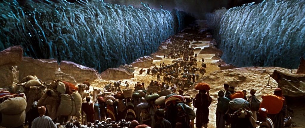 Crossing the sea in the 1956 movie "The Ten Commandments" (PARAMOUNT PICTURES)