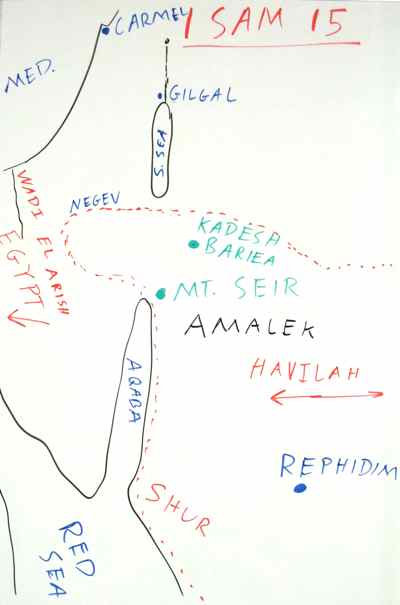 1st Samuel 15 map